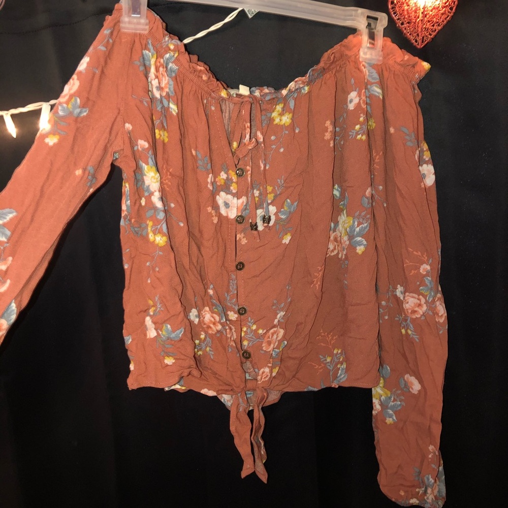 Off the should floral blouse